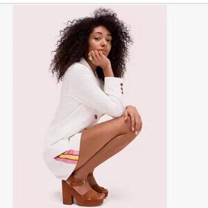 Kate Spade Fluid Blazer and Shorts Matching Set, Size 0, French Cream